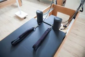 Clinical Pilates on a reformer at Acceleration Physiotherapy Sherwood Park